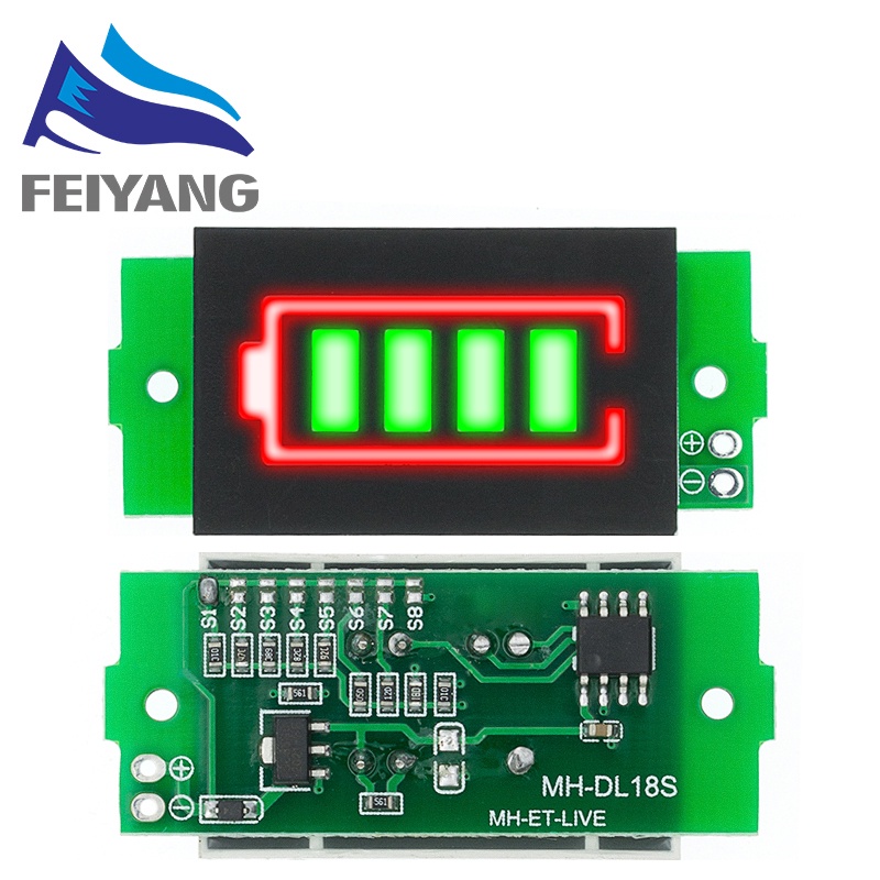 Mô Đun Hiển Thị Công Suất Pin Lithium 4.2V 1S 2S 3S 4S 1-8S 3.7V