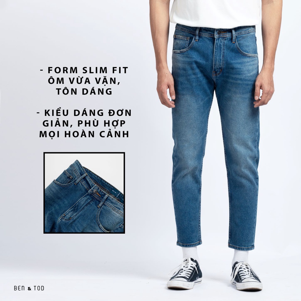 Quần jean nam ống suông BEN & TOD co giãn thoải mái trẻ trung năng động 20030 | BigBuy360 - bigbuy360.vn