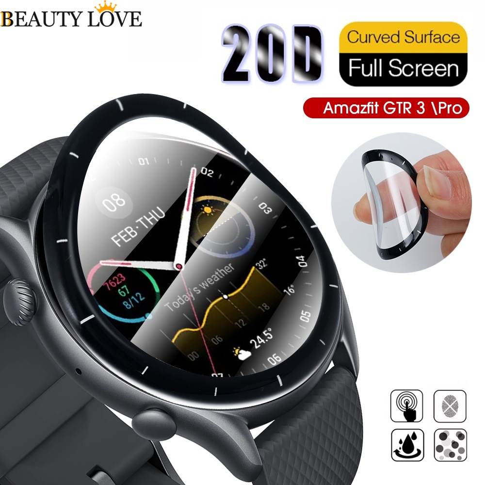 Miếng Dán Màn Hình Cong 3D Mềm Trong Suốt Chống Trầy Cho Amazfit GTR 3 Series / HD