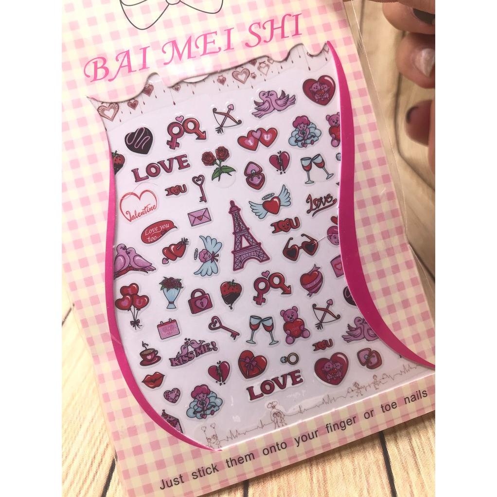 Hình dán móng tay Tháp Love T334