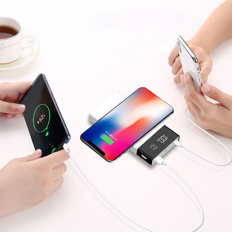 Hộp Sạc Không Dây Qi QC3.0 USB Type C PD Cho IOR 6x 18650 DIY 6x 18650