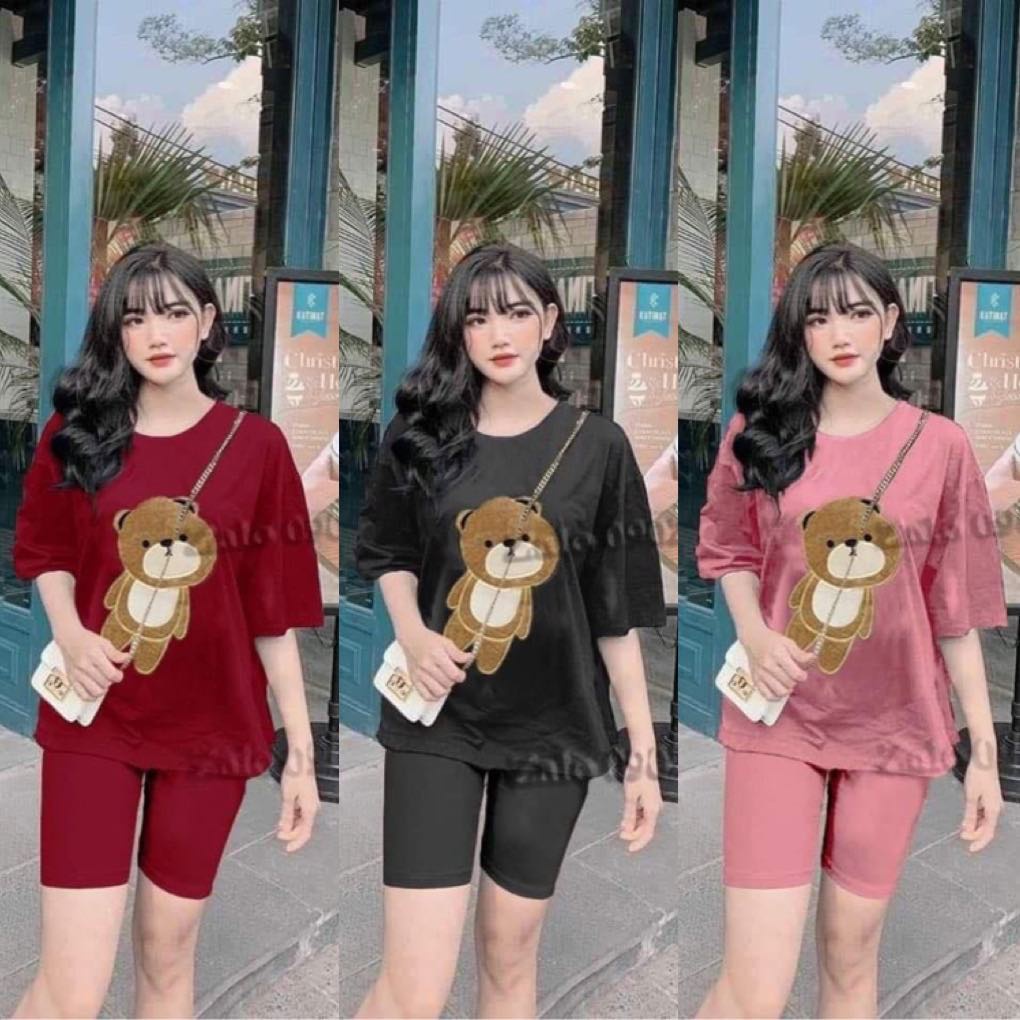 SET BỘ LỬNG THỜI TRANG THÊU GẤU NGỘ NGHĨNH SIÊU DỄ THƯƠNG