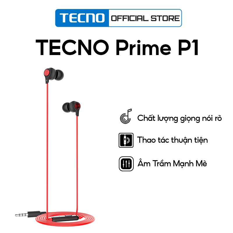 Tai Nghe Có Dây Tecno Prime P1 V2.0 - Hàng Chính Hãng