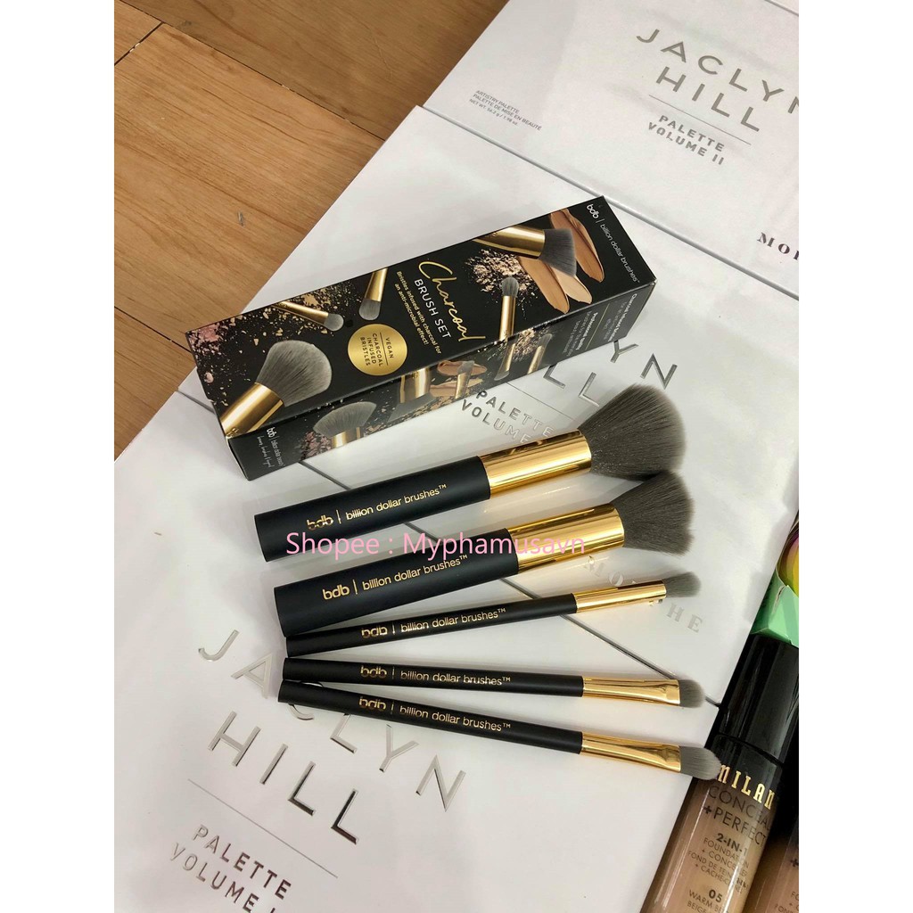 Billion Dollar Brows - Bộ Cọ Trang Điểm 5 Cây Billion Dollar Brows Charcoal 5 Piece Brush set