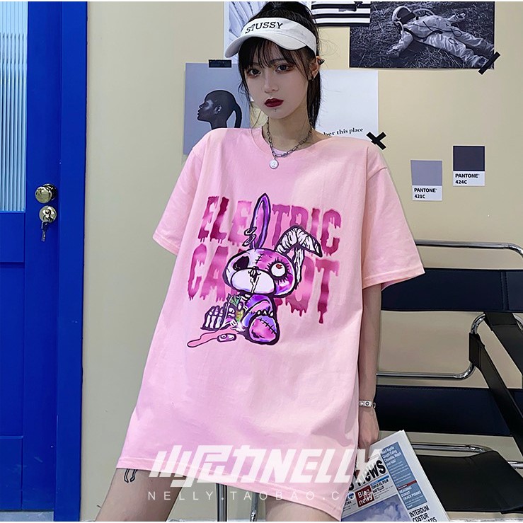 Áo thun tay lỡ Unisex Shynstores - áo phông nam nữ form rông hoạt hình freeship
