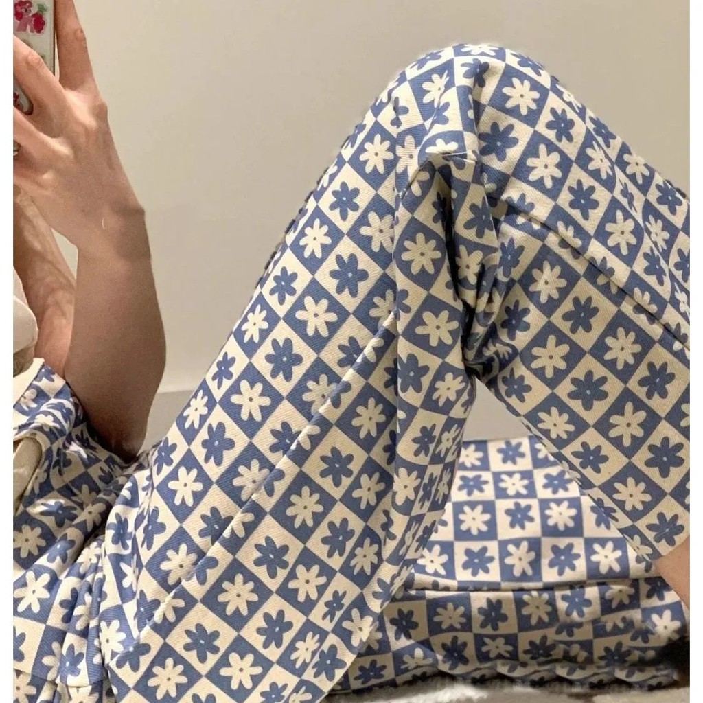 Quần in hoa ống rộng lưng cao thời trang mùa hè 2021 cho nữ | BigBuy360 - bigbuy360.vn