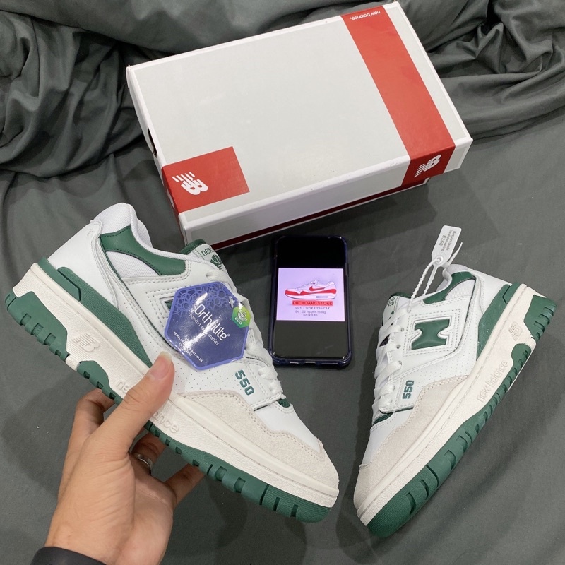 GIÀY N.B 550 NEW BA.LA.NCE 550 WHITE GREEN DA LỘN CAO CẤP 1:1 [ FULL BOX + FREE SHIP] | BigBuy360 - bigbuy360.vn