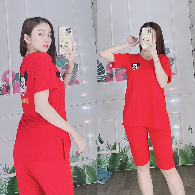 Đồ bộ nữ bộ mặc nhà bigsize bộ mặc nhà sau sinh dễ thương thun cotton 35% A043 - Diễm Quỳnh