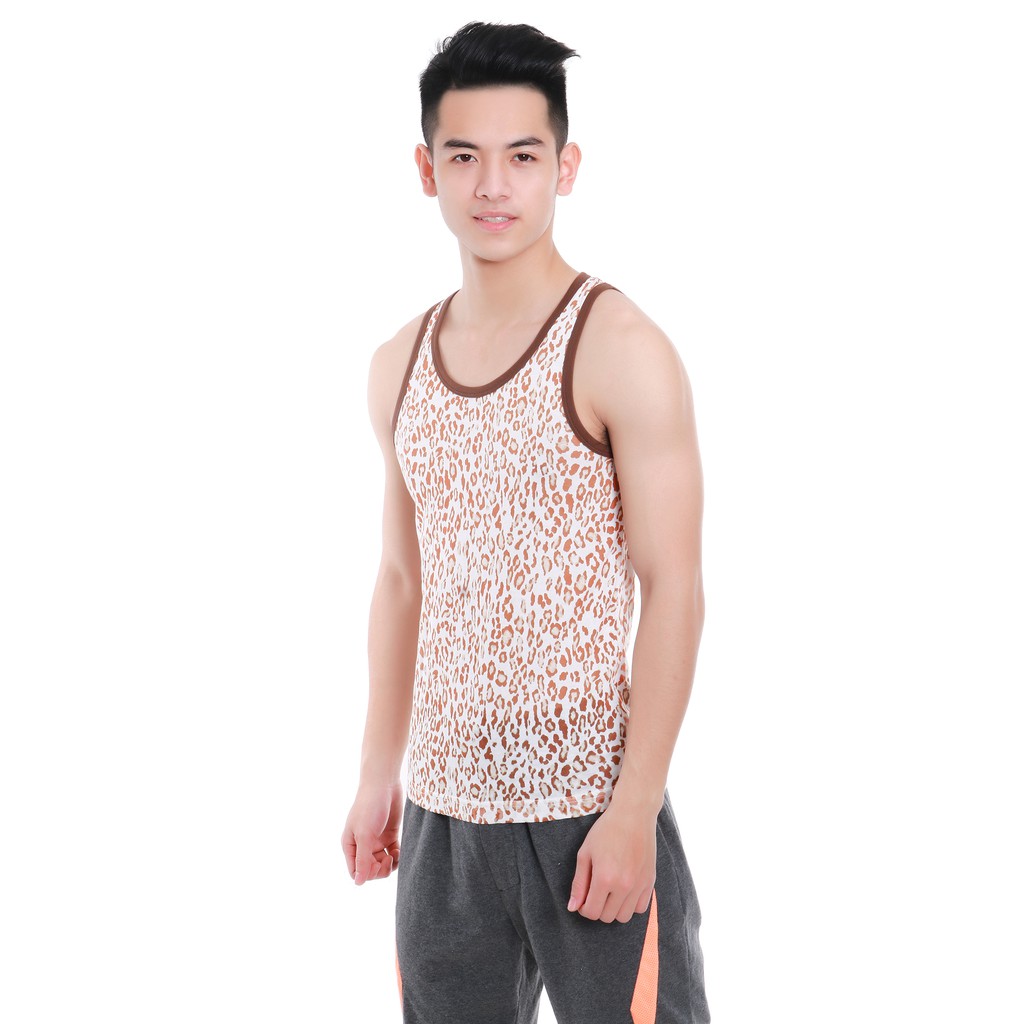 Áo thunnam cao cấp Narsis NMS1237 màu trắng đốm nâu