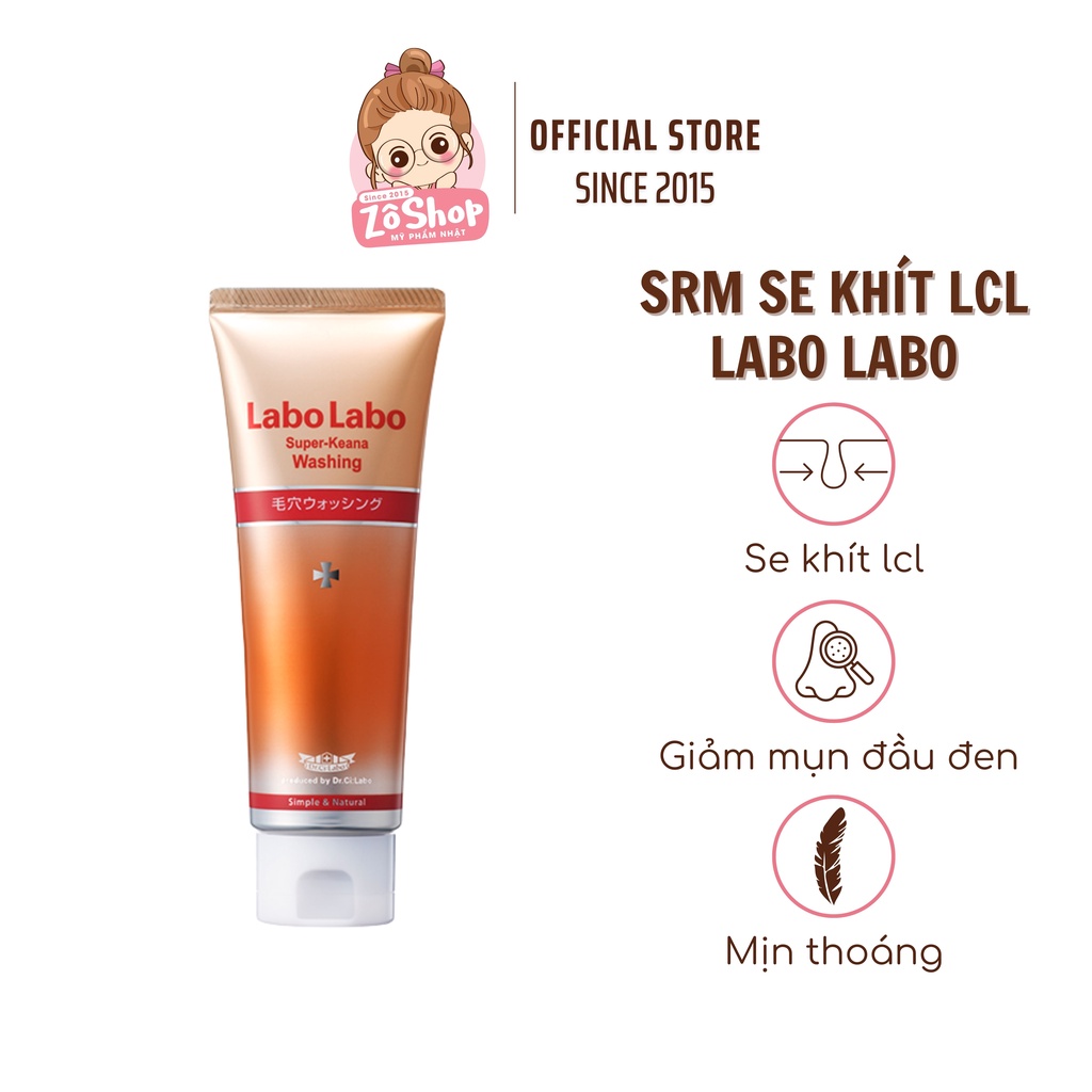 Sữa Rửa Mặt Labo Labo Giảm Mụn Đầu Đen, Se Khít Lỗ Chân Lông - Super Keana Washing 120g