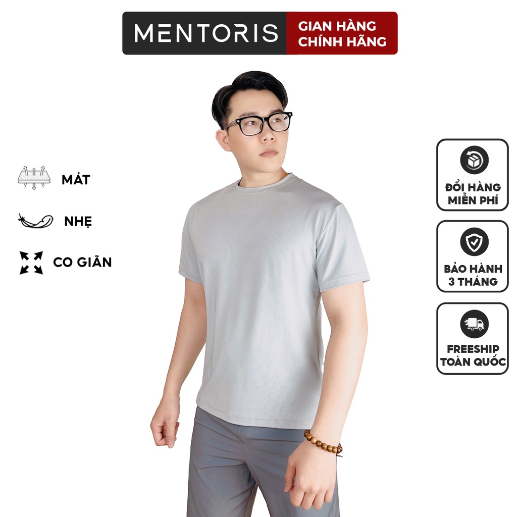 Áo thun nam thể thao Mentoris, Chất coolmax siêu mát siêu cao giãn, Thoáng khi nhanh khô tuyệt đối MTS02