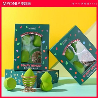 [CHÍNH HÃNG] Hộp bông phấn trang điểm 4 món Monoly cao cấp