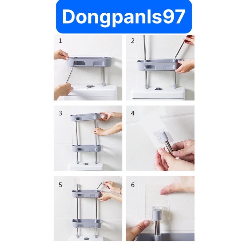 ⭐️[DEALSỐC]LOẠI1 Kệ nhựa khung inox đa năng 2,3 tầng đa năng. kệ sau bồn cầu,dán tường bếp dán tường .tiết kiệm ko gian