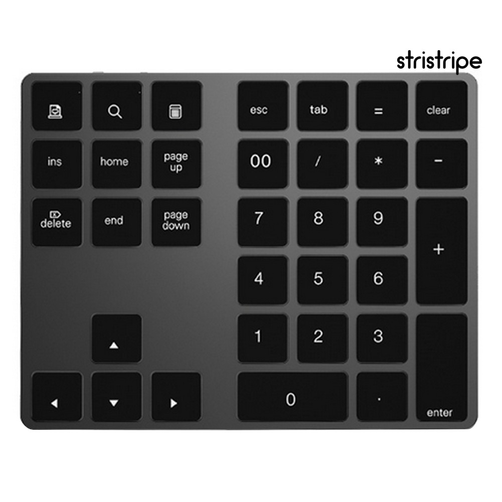 STR Portable Aluminum 34 Keys Wireless Bluetooth Keyboard Keypad for MacBook Air/Pro