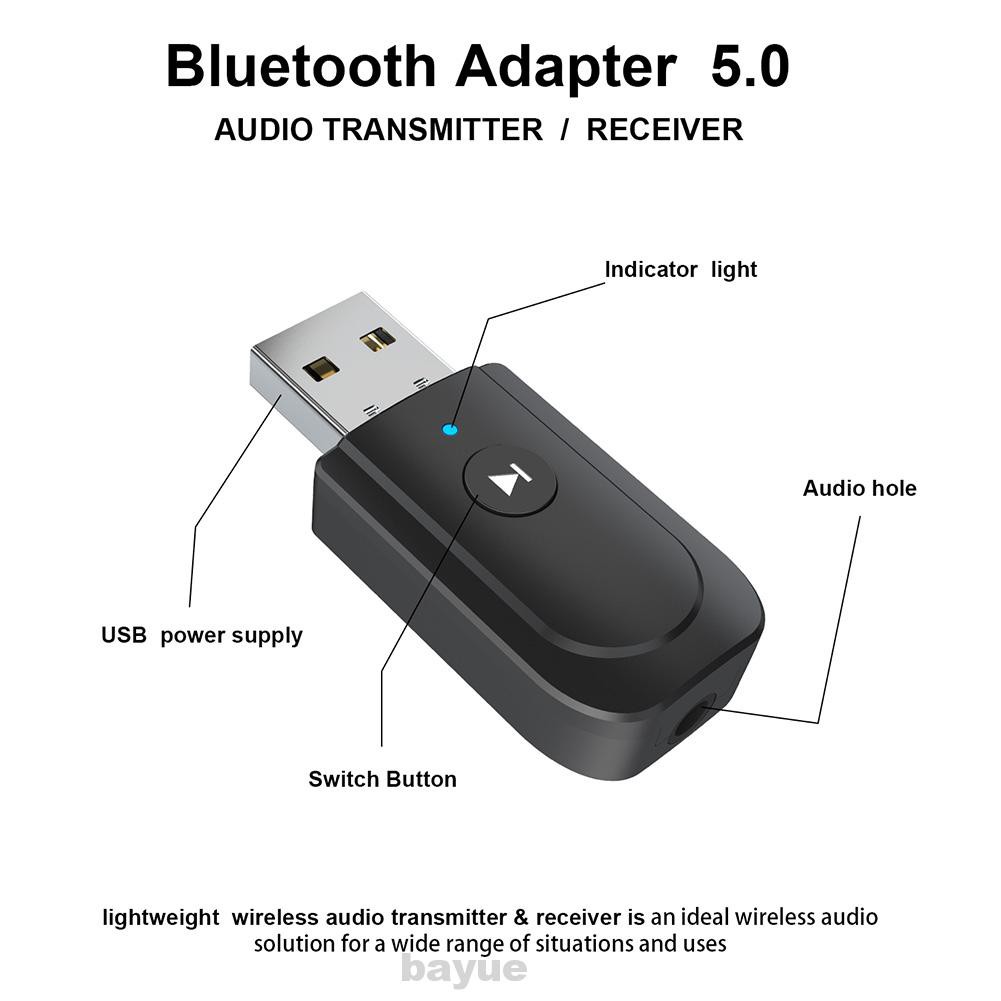 Bộ Thiết Bị Thu Phát Âm Thanh Bluetooth 5.0 3.5mm 3 Trong 1 Cho Xe Ô Tô