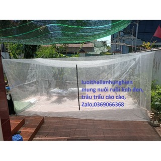 mùng nuôi ruôi lính đen sâu can xi lưới cước thái lan 3x2x2