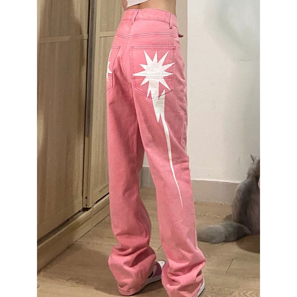 Quần Jean Dài Lưng Cao Ống Suông Thời Trang Xuân Thu Mới Cho Nữ