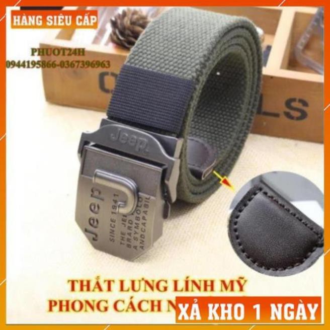 [FreeShip – Xả Kho 1 Ngày] Thắt Lưng Nam LÍNH Mỹ JEEP Cao Cấp - Dây Nịt Nam Quân Đội Vải Bố Đẹp !