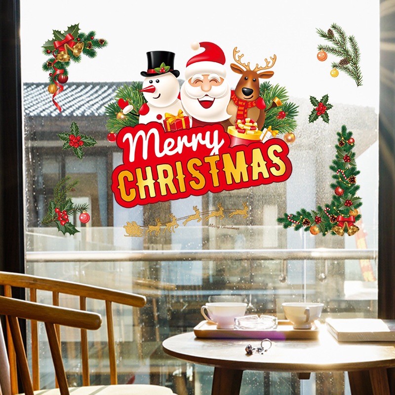 Decal trang trí Noel - Bảng chữ Merry christmas Sắc nét mẫu mới