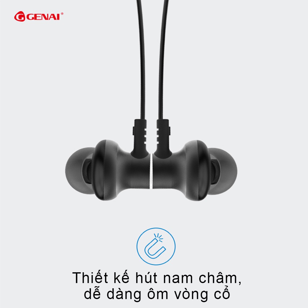 [Chính Hãng] Tai nghe Sport Headphone nhét tai   Bluetooth 4.2 GENAI, dung lượng pin lớn_GN-ZB01[backup]