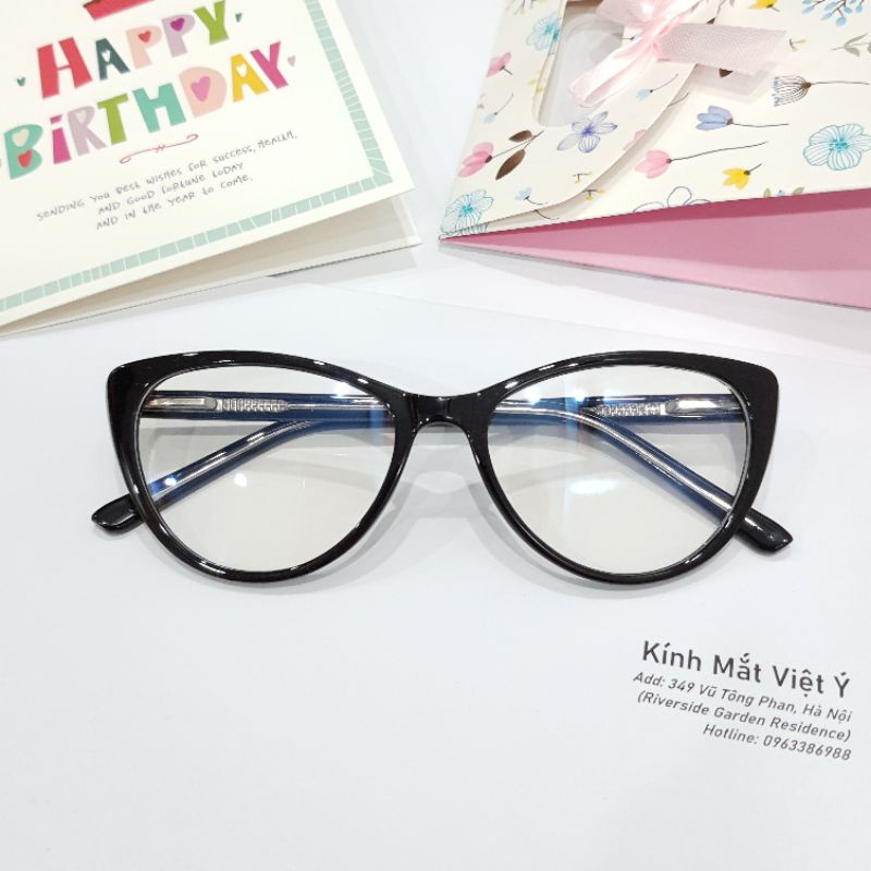 Mắt kính cận nữ nhựa bọc kim loại, mắt mèo - CATEY Y8013
