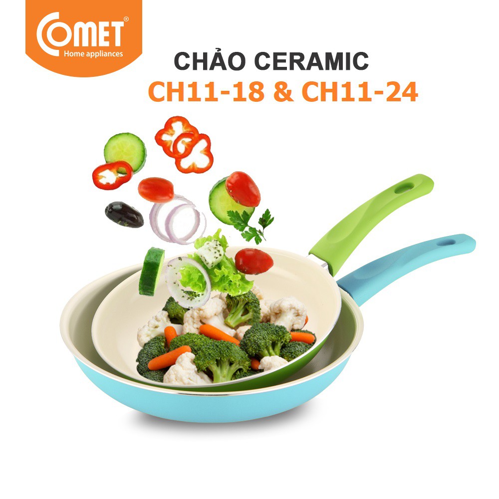 Combo 2 chảo chống dính Ceramic COMET - CH11-18&amp;24