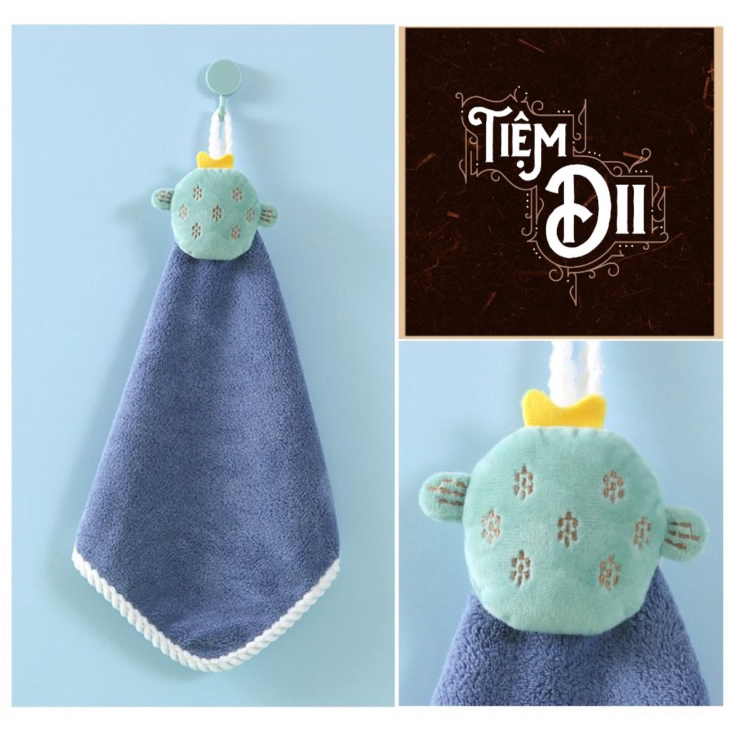 Khăn Lau Tay Mini Treo Tường Kèm Gấu Bông Mini Khăn Gấu Cute Tặng Noel Khăn Tay Siêu Thấm Tiện Lợi Họa Tiết Dễ Thương