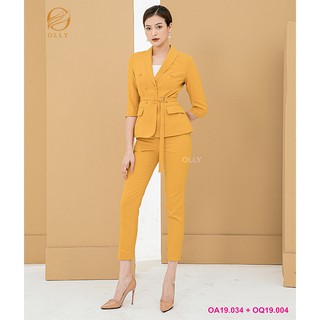 Áo vest tay lỡ đai buộc khuy OLLY_OA19.034