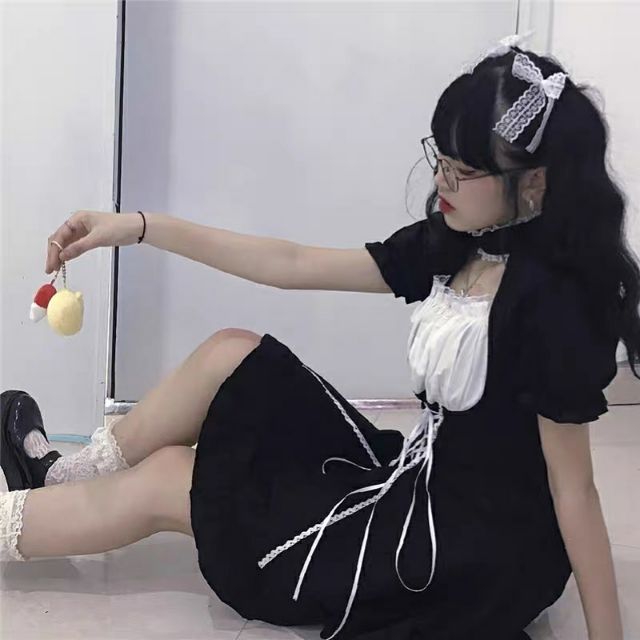 Đầm Lolita Gothic Maid Dễ Thương kèm 2 hình thật cuối