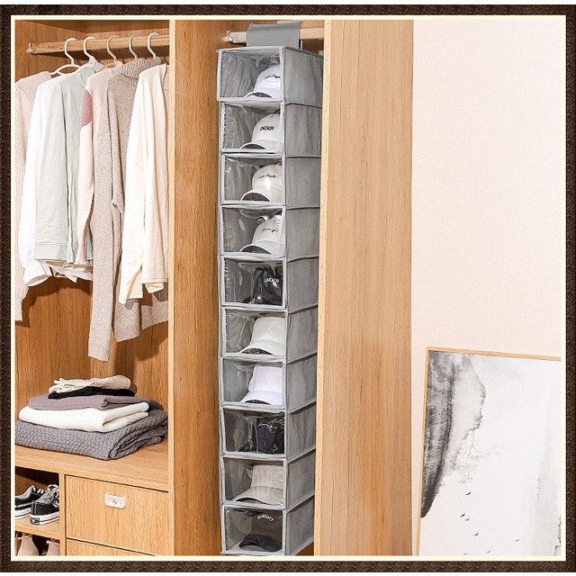 10 lớp Túi treo Giày ngăn kéo Hộp Kệ Giá đỡ Tủ tổ chức Tủ quần áo Tủ cửa Tường Rõ ràng Túi treo Nhiều loại Túi đựng đồ