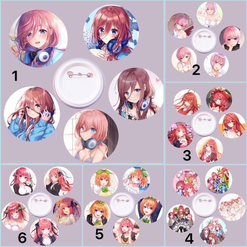 combo 3 huy hiệu Go-Toubun no Hanayome