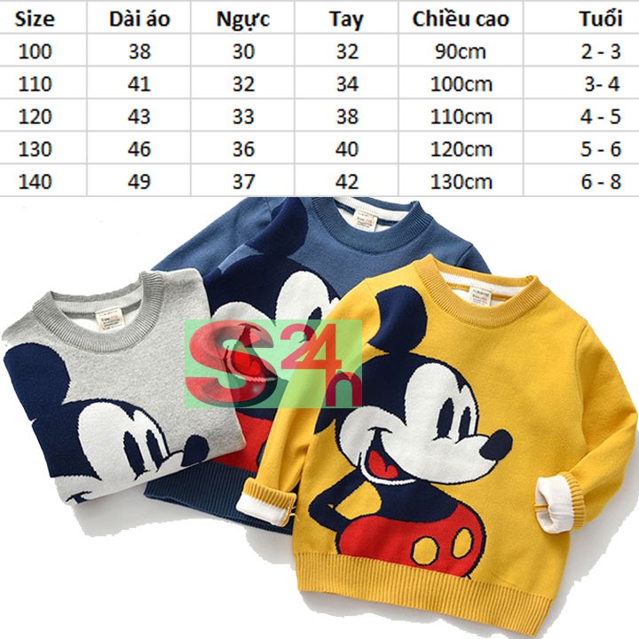 Áo len dày 2 lớp cực ấm cho bé - áo len hai lớp dày đại hàn trẻ em
