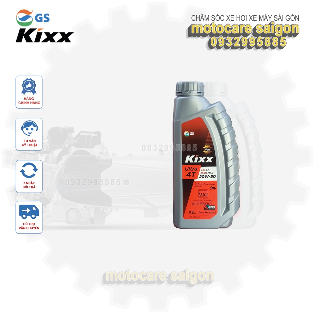 Bộ sản Phẩm Nhớt Kixx dành cho xe tay ga xe số 10W40, 20w50, 5W40, 15W40