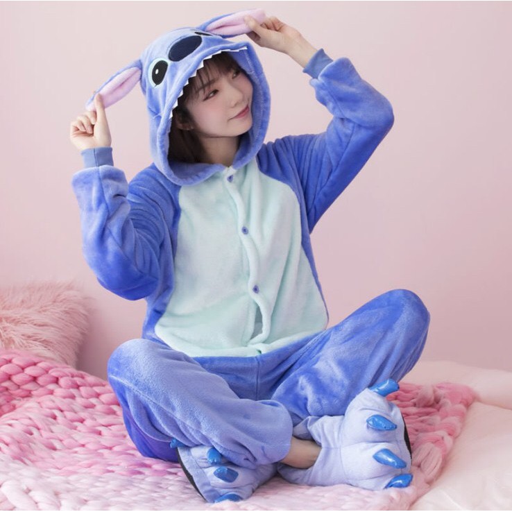 Bộ Đồ Thú Stitch Xanh Người Lớn - Bộ Đồ Ngủ Stitch Xanh