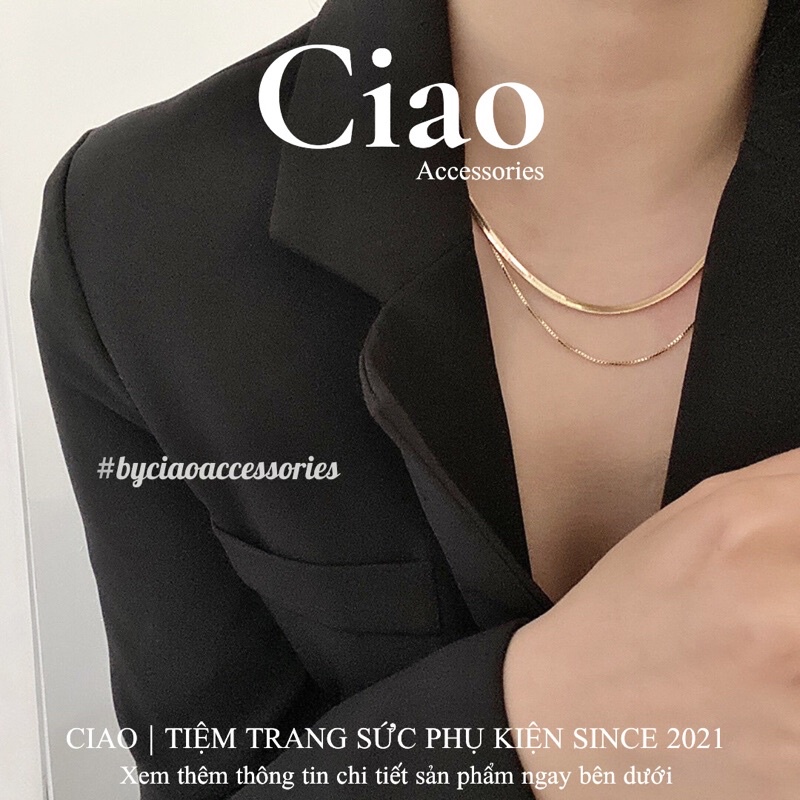 [HOẢ TỐC 1H] Dây chuyền/ Vòng cổ titan không gỉ thiết kế 2 lớp dây phong cách trendy Millary Ciao