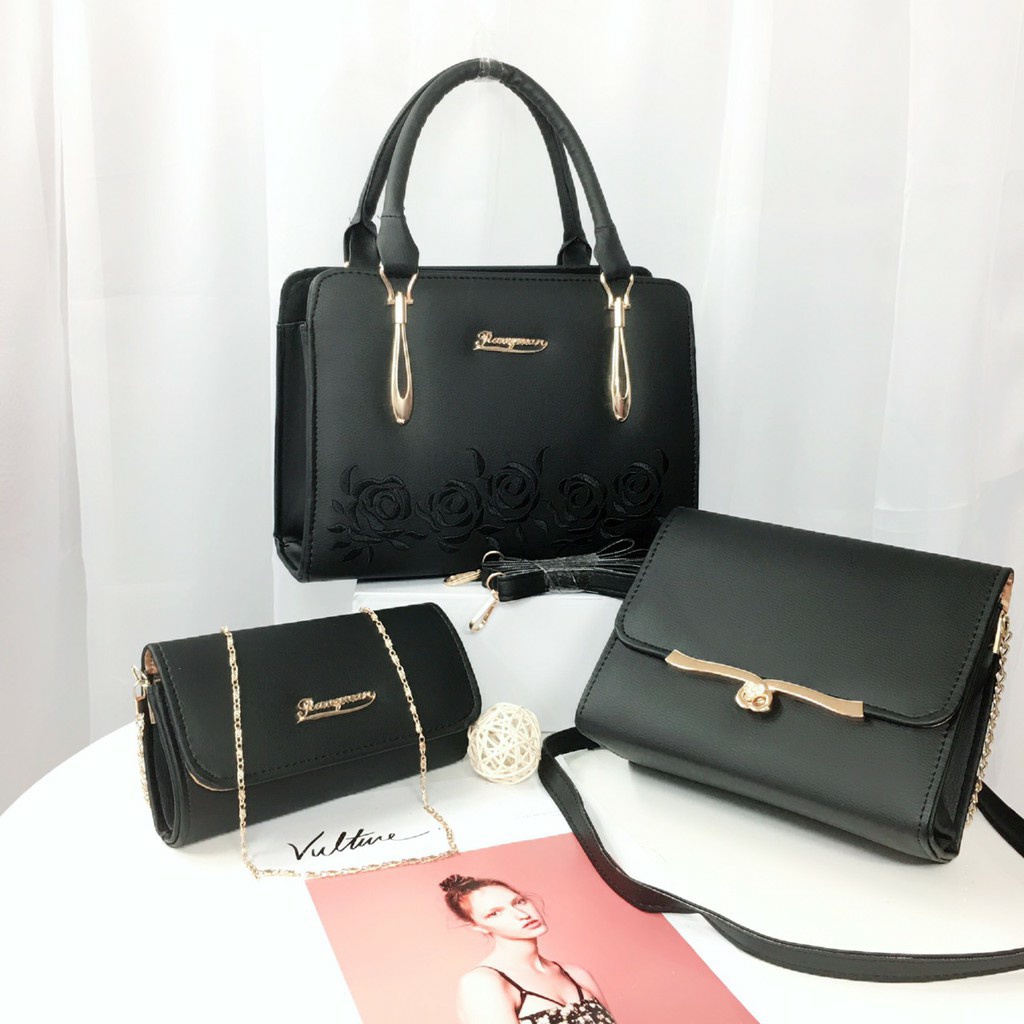 COMBO BỘ 3 TÚI XÁCH NỮ HOA SIÊU ĐẸP HÀNG VNXK LOẠI 1 B3LV01 THEUHOA