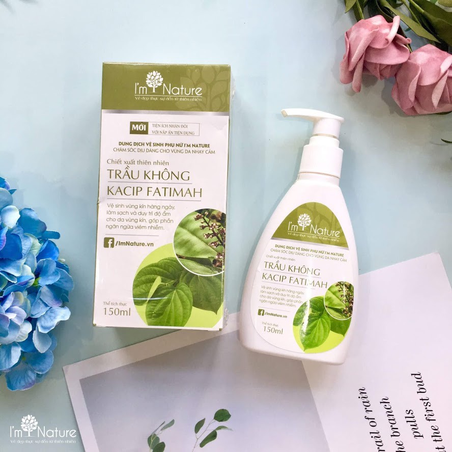 Dung dịch gel vệ sinh phụ nữ trầu không I'm Nature dưỡng ẩm ngừa nấm, nước rửa phụ khoa vùng kín khử mùi