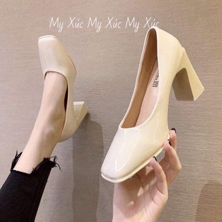 [ORDER] GIÀY TRẮNG GÓT VUÔNG TIỂU THƯ