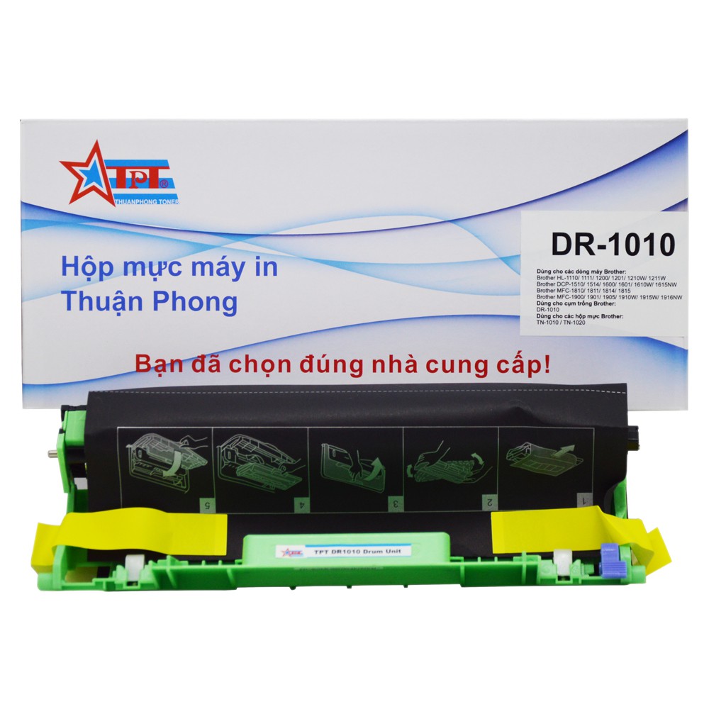 Cụm trống Thuận Phong DR-1010 dùng cho máy in Brother HL-1110/ 1111/ 1200/ 1210/ DCP-1510/ 1511/ 1600/ MFC-1810/ 1915