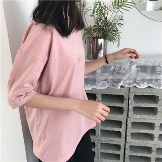 BASIC TEE - TAY LỬNG HỒNG RUỐC / ẢNH THẬT