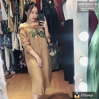 Váy Zara Trễ Vai Thêu 