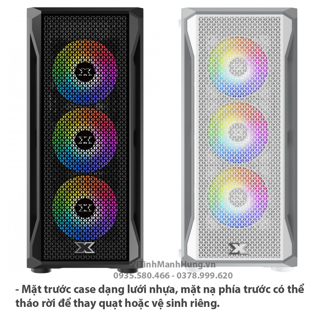 Vỏ Case Xigmatek Gaming X 3FX, ATX, kiếng cường lực, 3 quạt ARGB.