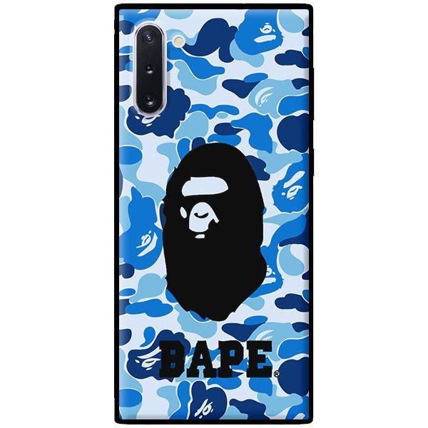 Ốp Lưng Samsung Note 10 - Note 10 Plus - Bape Xanh Có Chữ