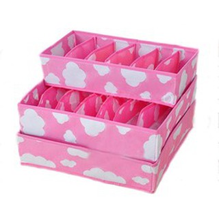 Hộp vải đựng đồ lót, tất, vớ, quần áo nhiều ngăn tiện lợi / Combo 3 giỏ đựng đồ lót, áo lót gấp gọn, loại mềm