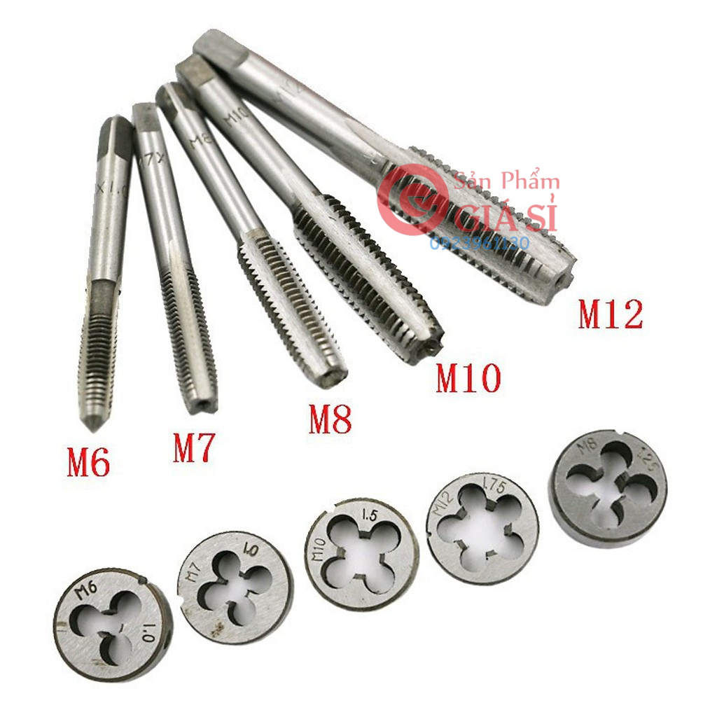 Bộ tay quay taro tạo ren trong và ngoài 12 chi tiết M6-M12 ❤️freeship❤️