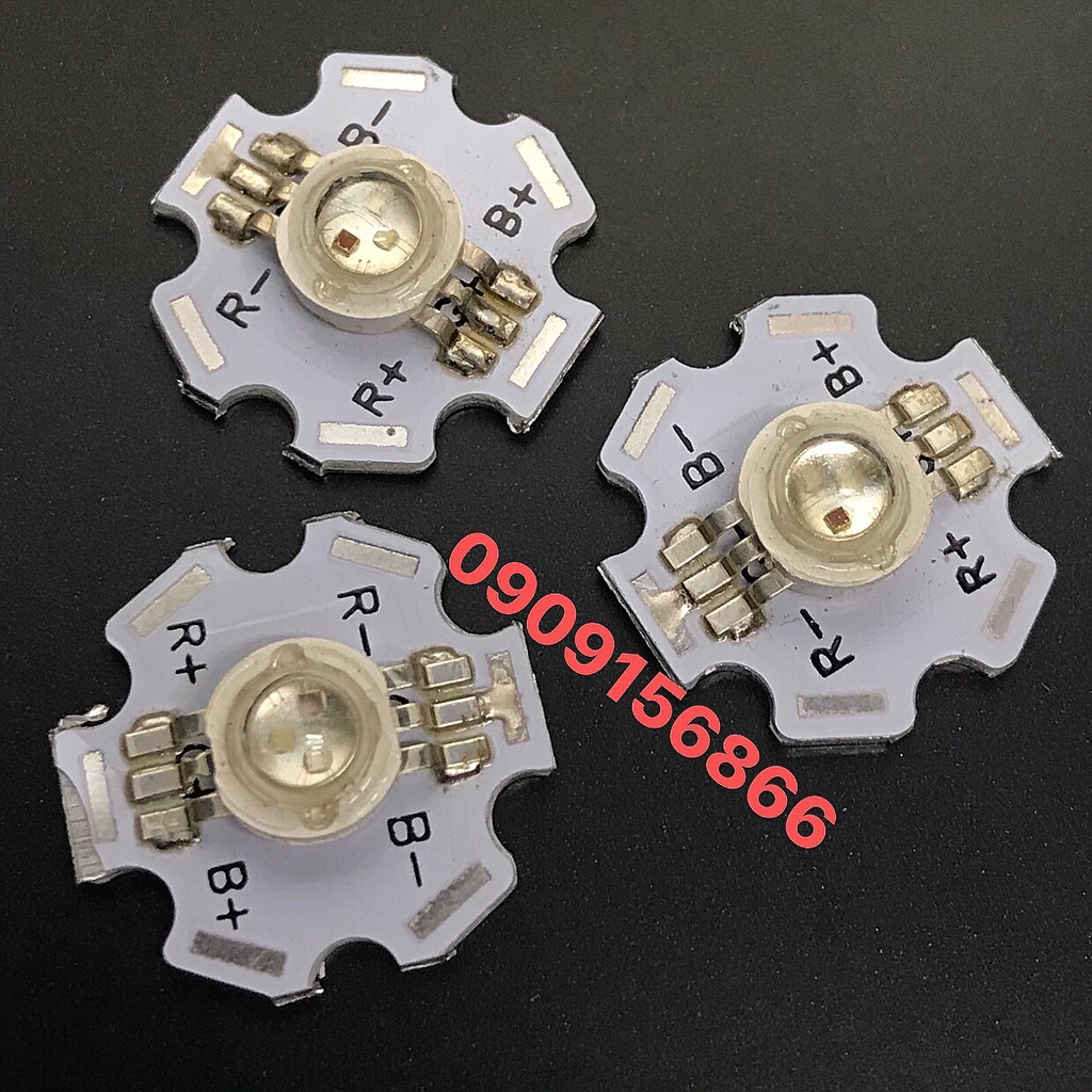 Led Luxeon 3w 3 chân RGB - hàn sẵn đế tản nhiệt