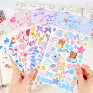 Stickers ruy băng sắc màu 18x12cm trang trí sổ, card, ảnh
