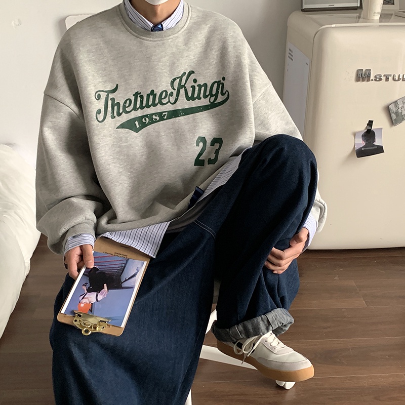 Áo Khoác Áo Sweater Mỏng Tay Dài Cổ Tròn In Họa Tiết Thời Trang Cho Nam Và Nữ Size M-3Xl