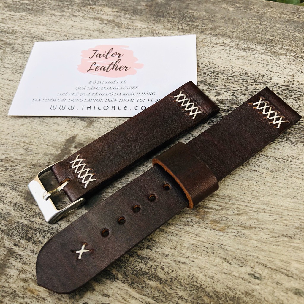 【 FREE SHIP】Dây đồng hồ da bò thật handmade