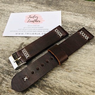 Dây đồng hồ da bò thật handmade